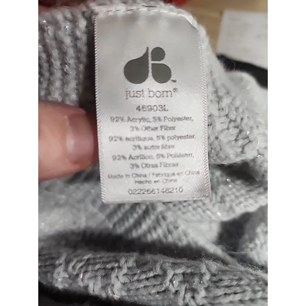 Just Born Sparkle 40x30 Sweater Knit Stroller Blanket, Gray/Silver Baby Shower